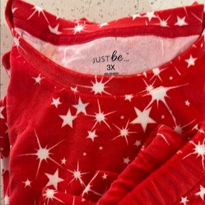 Just Be Red and White Star Pajama Set NWT